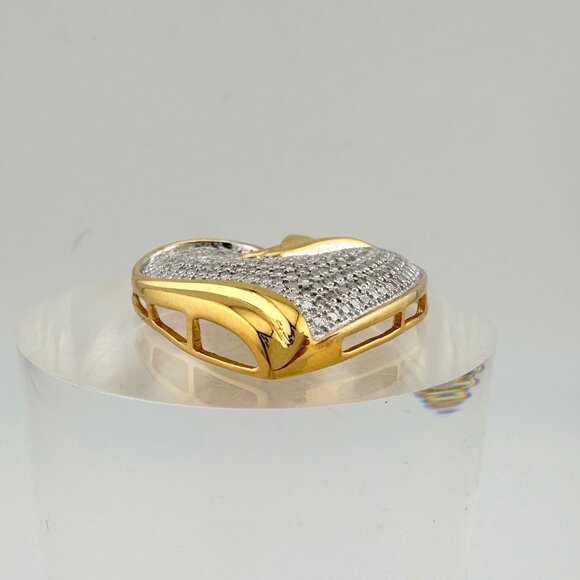 Bold & Beautiful 1 ct "Whole Heart" Diamond Necklace  - 14kt Gold Over Sterling - Picture 9 of 14